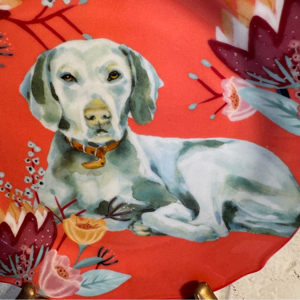 NWT Anthropologie Jay McClellan Studio Dog Plate 180 Degrees Porcelain Plate - Picture 2 of 6